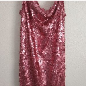 Leyden Pink Sequin Party Dress